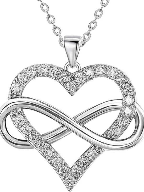 Jewelry - Infinity Heart Necklace for Women Love Heart Pendant with Cubic